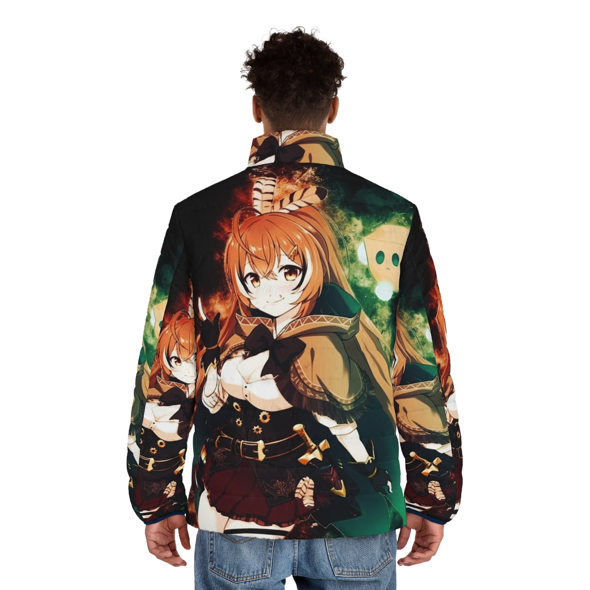 Nanashi Mumei Hololive Puffer Jacket featuring the cute owl virtual youtuber - men back