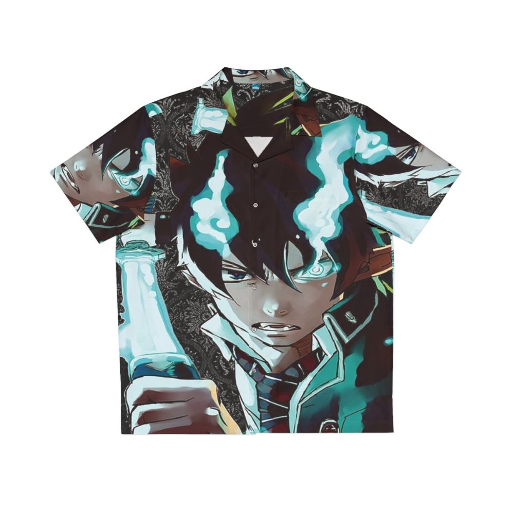 Blue Exorcist anime-inspired Hawaiian style shirt