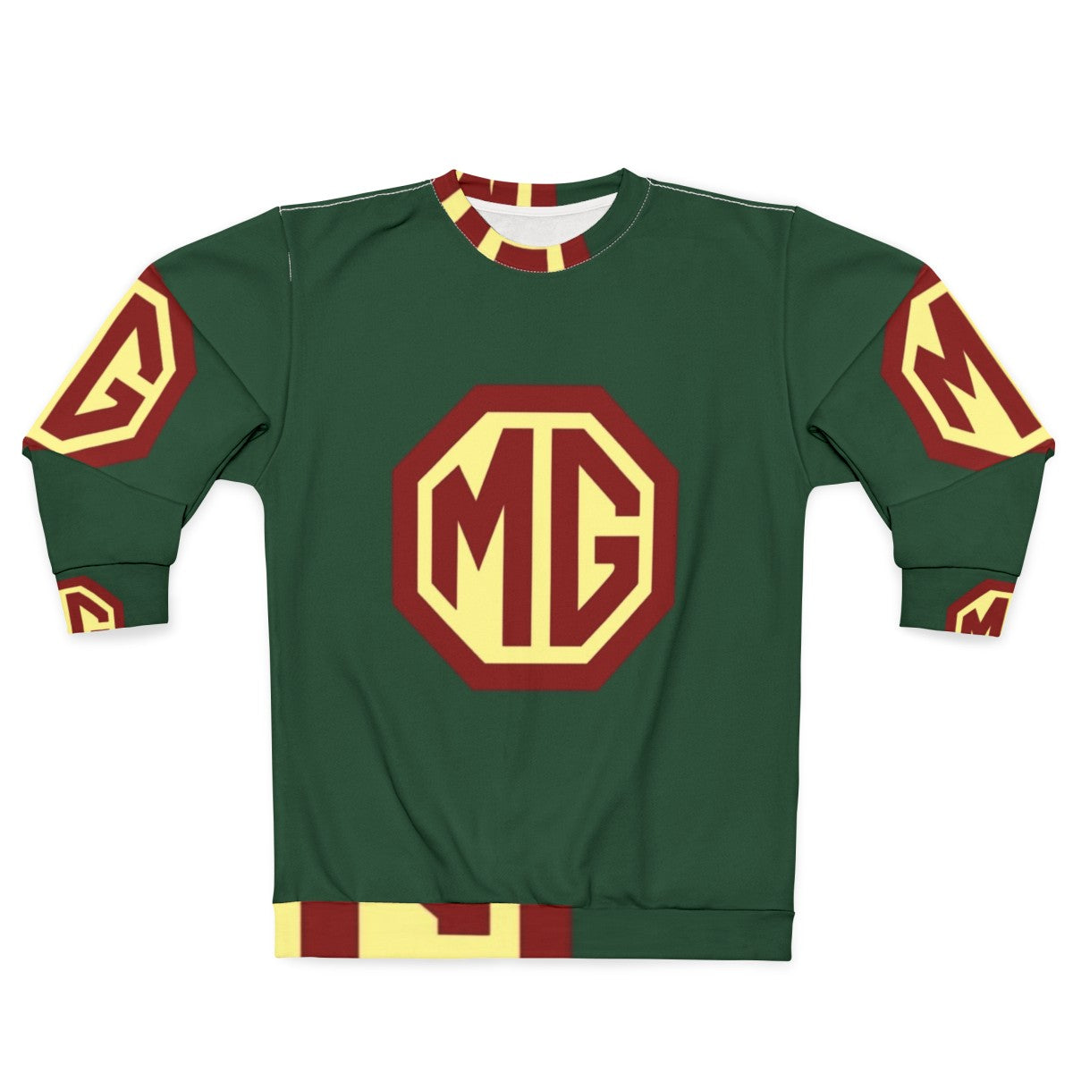 Classic MG sports car logo on a comfortable sweatshirt