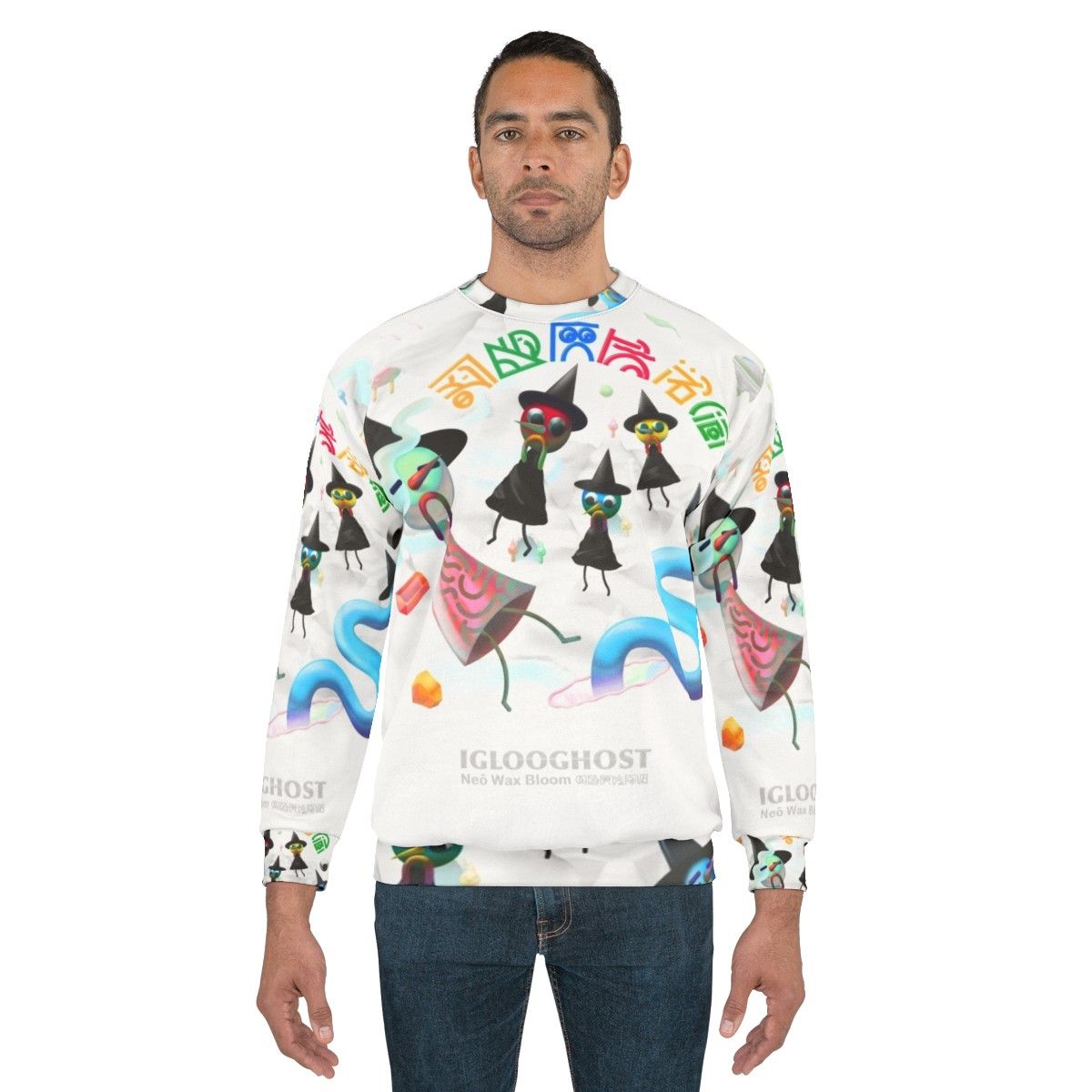 Iglooghost Neo Wax Bloom Sweatshirt featuring abstract artwork - men