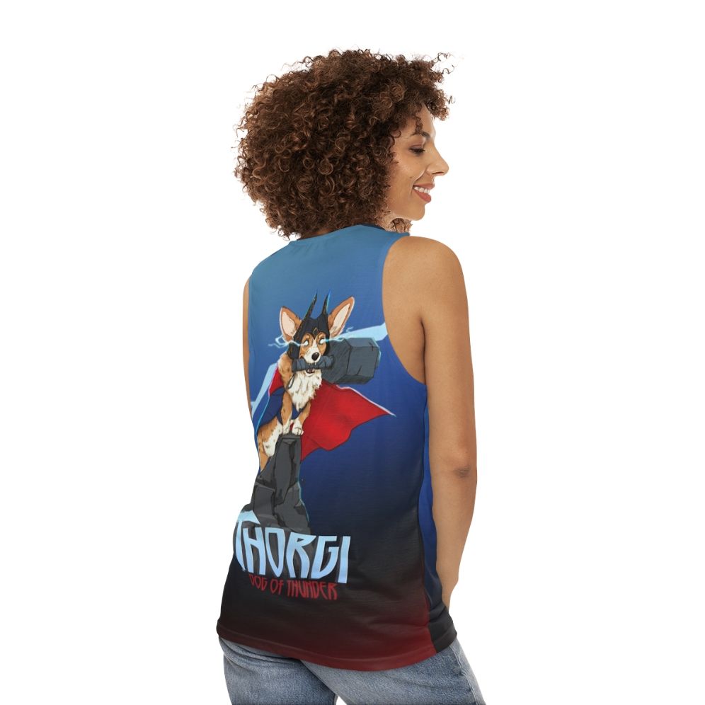 Thorgi Dog Of Thunder Unisex Tank Top - women back