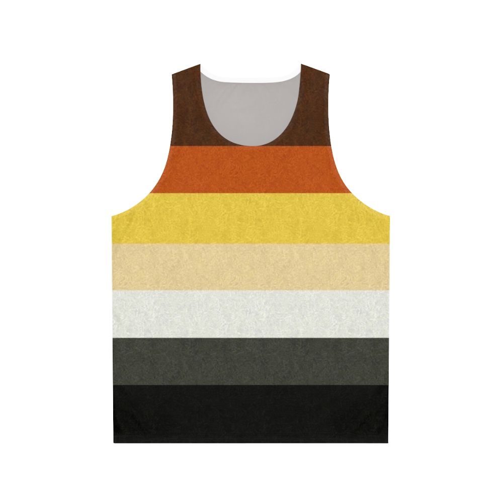 Gay bear pride flag colored background unisex tank top