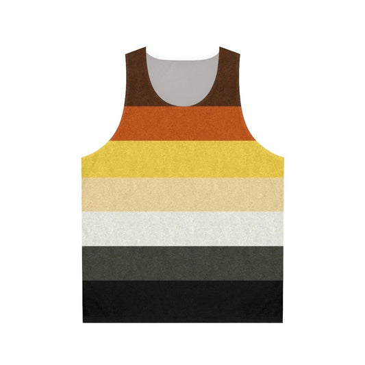 Gay bear pride flag colored background unisex tank top