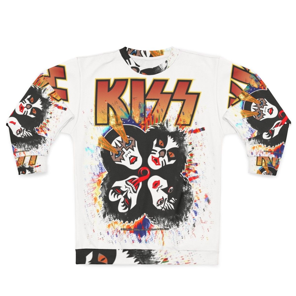 Kiss Band Rock and Roll Sweatshirt with Splash Logo