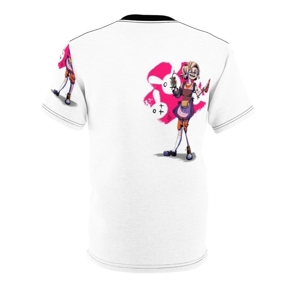 Borderlands 2 inspired graphic t-shirt featuring the character Tiny Tina in a cute and dangerous design - Back