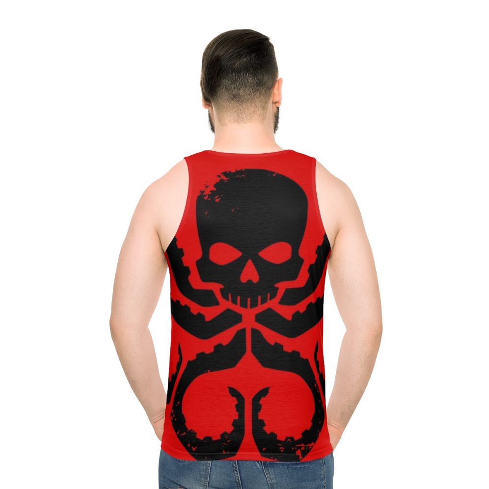 Hydra Badge Marvel Superhero Black Unisex Tank Top - men back