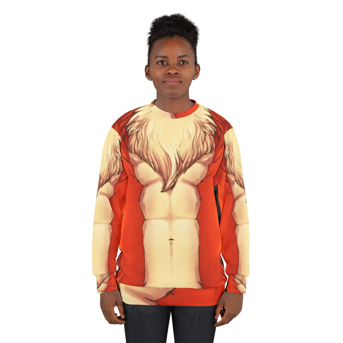 Foxy Fox Sweatshirt featuring an anthropomorphic fox design - women