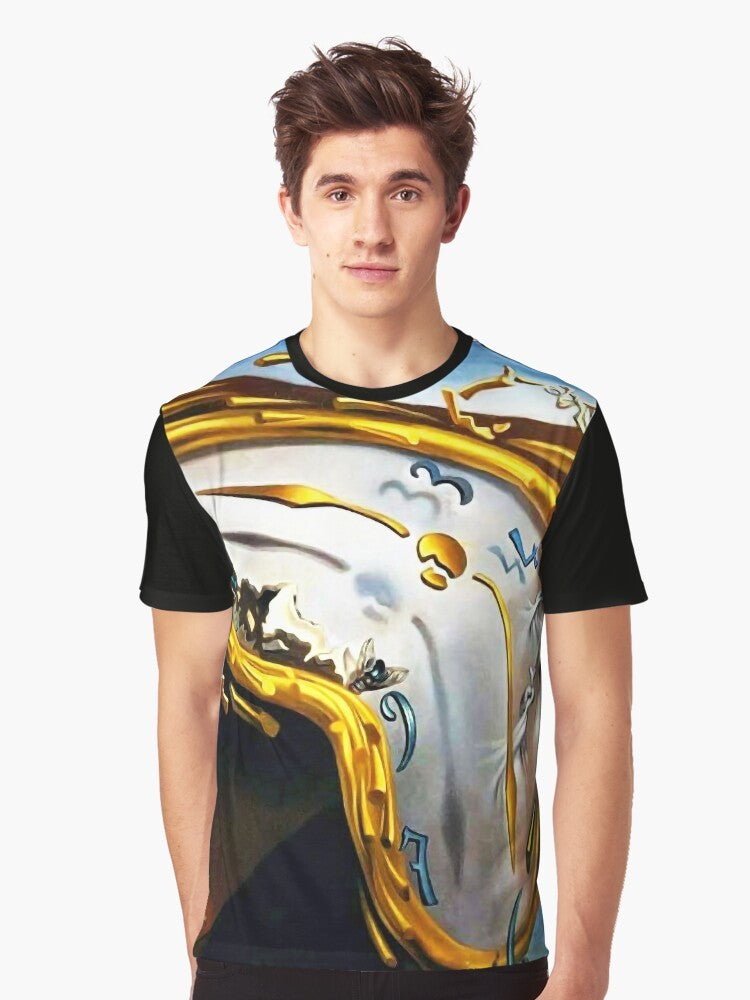 A t-shirt featuring a surreal graphic design inspired by the artwork of Salvador Dali - Men