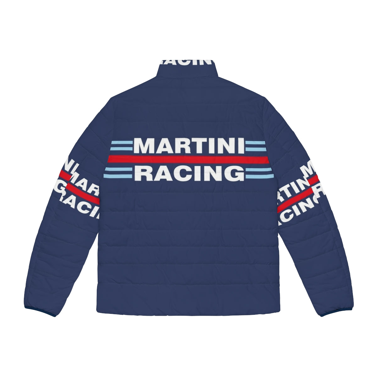 Martini Racing Puffer Jacket featuring Alfa Romeo, Lancia, and Fiat racing heritage - Back