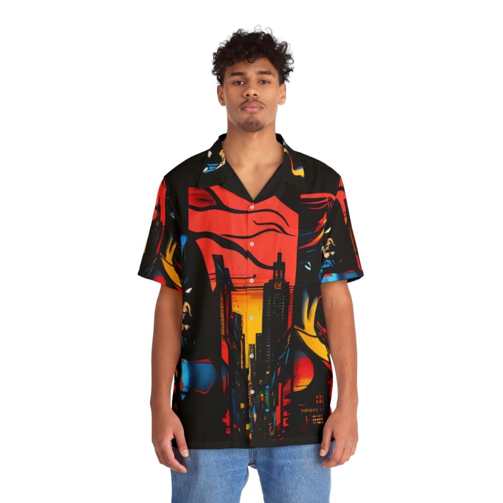 Iconic superhero-themed Hawaiian shirt - People Front