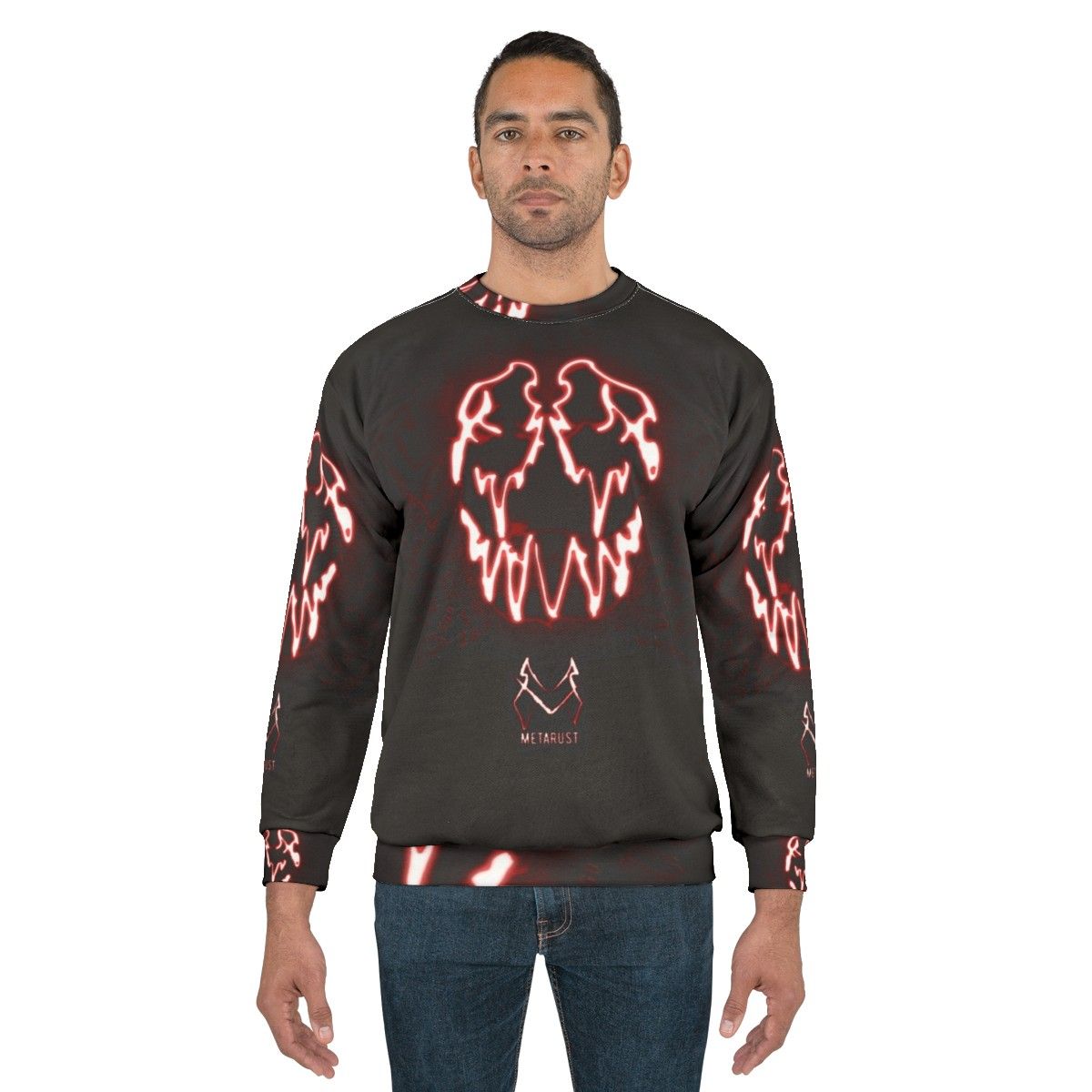 Metarust metal band sweatshirt with grunge design - men