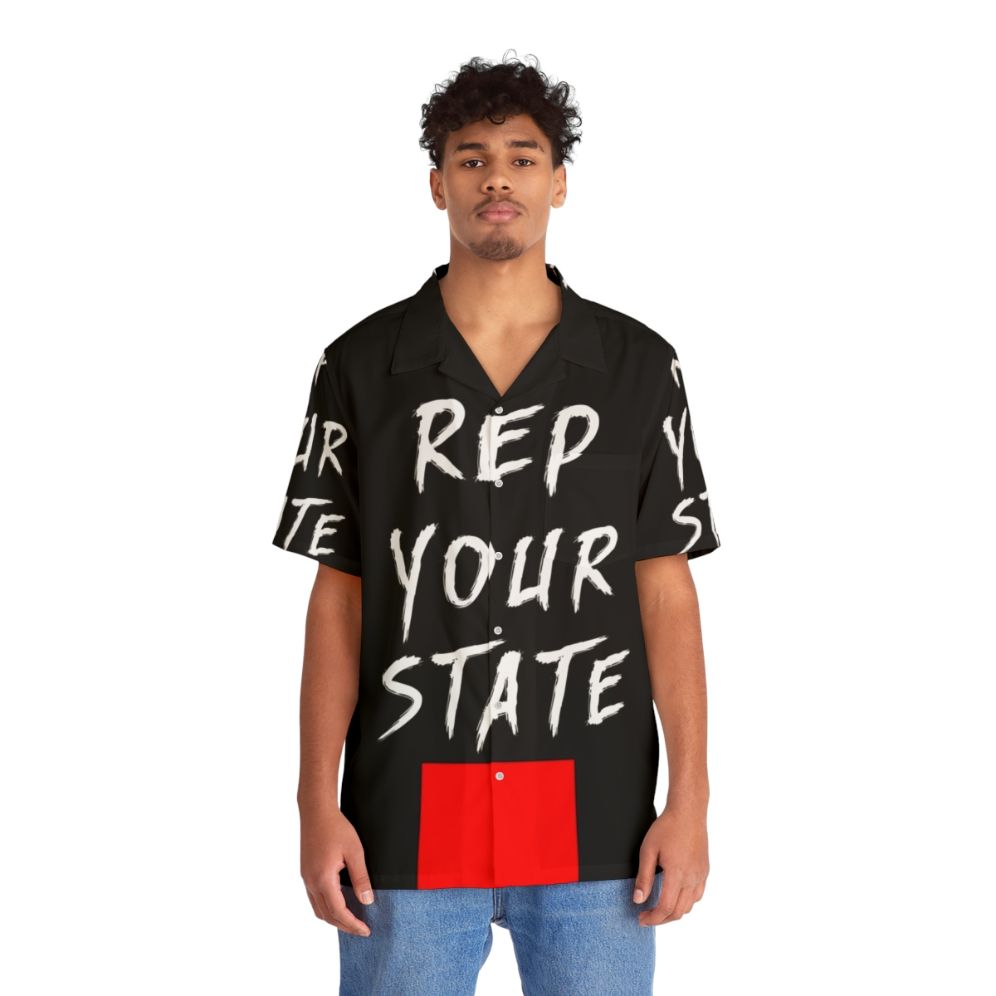 Colorado Hawaiian Shirt with State Flag Design - People Front