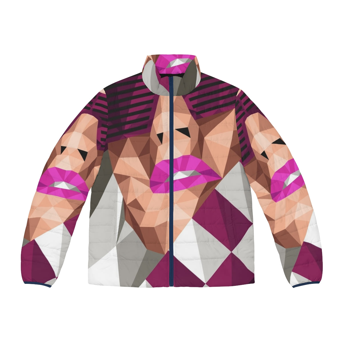 Geometric puffer jacket with low-poly design