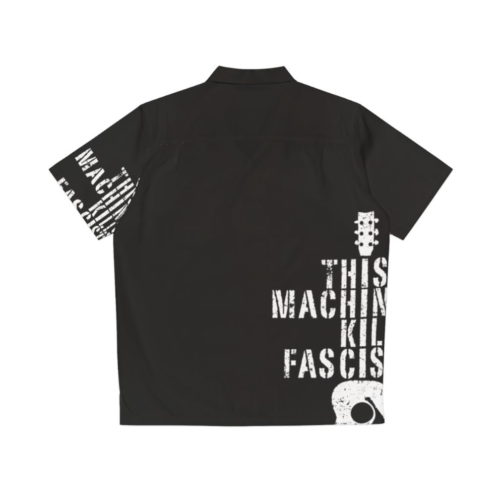 Woody Guthrie "This Machine Kills Fascists" Hawaiian Shirt - Back