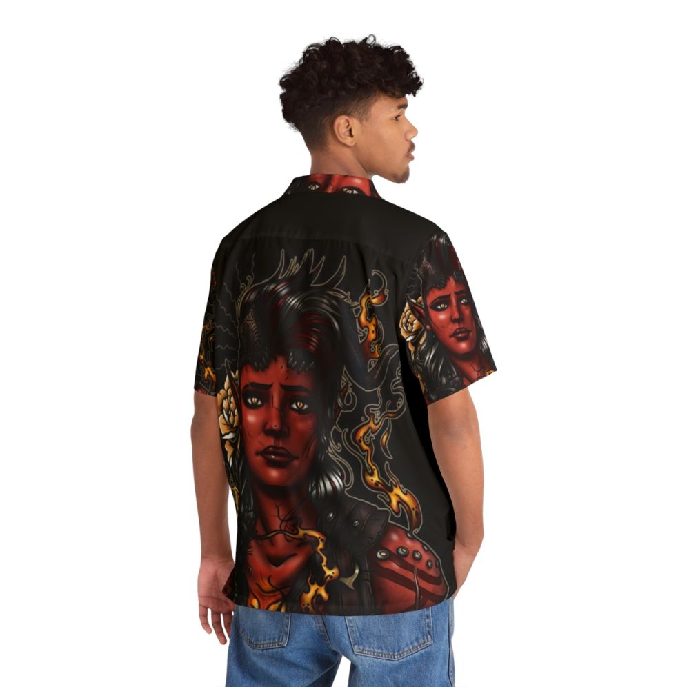 Baldurs Gate 3 Karlach Rose Demon Hawaiian Shirt - People Back