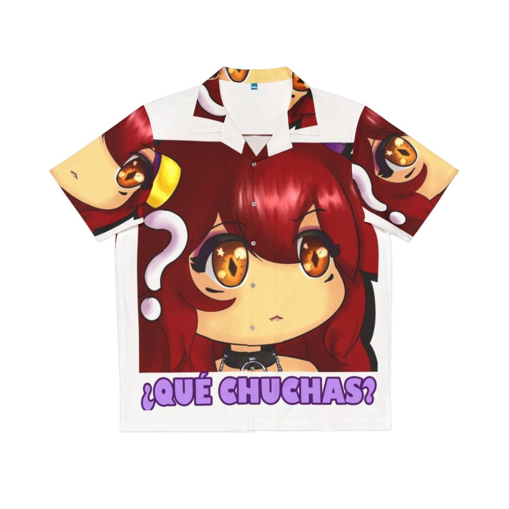 Yuro's "What The Hell" Hawaiian Shirt - Anime Style Redhead Girl Chibi