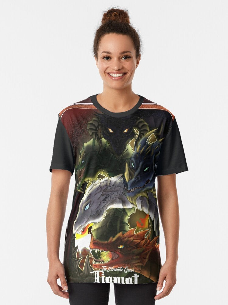 Tiamat, the Chromatic Dragon from Dungeons & Dragons, featured on a graphic t-shirt design - Women