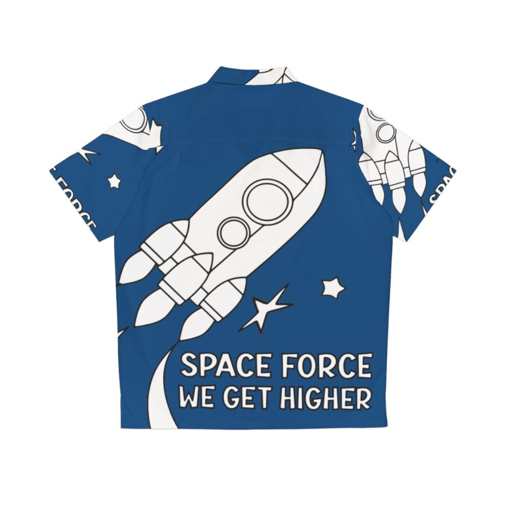 Stranger Things Space Force Hawaiian Shirt with Outer Space and Sci-Fi Design - Back