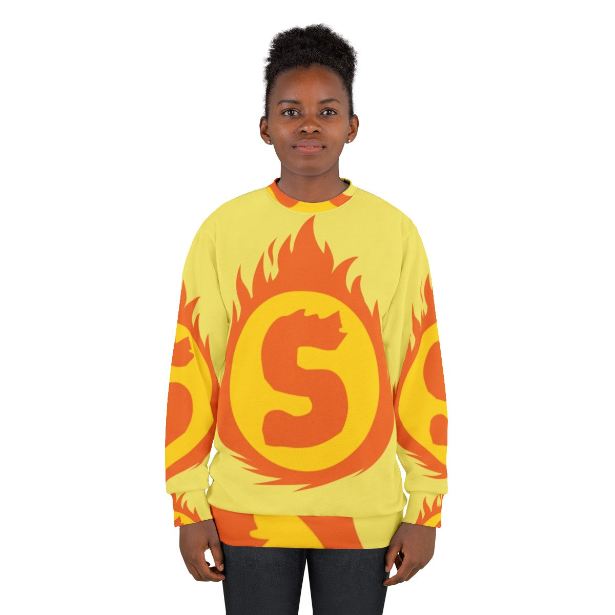 Superhero Letter S Fire Insignia Sweatshirt - women