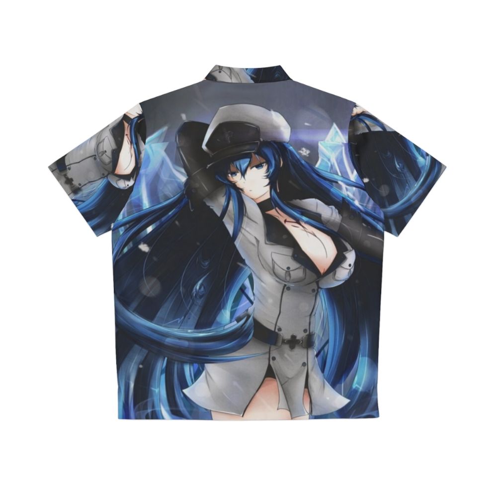 Esdeath the Ice Demon General wearing a blue Hawaiian-style shirt - Back