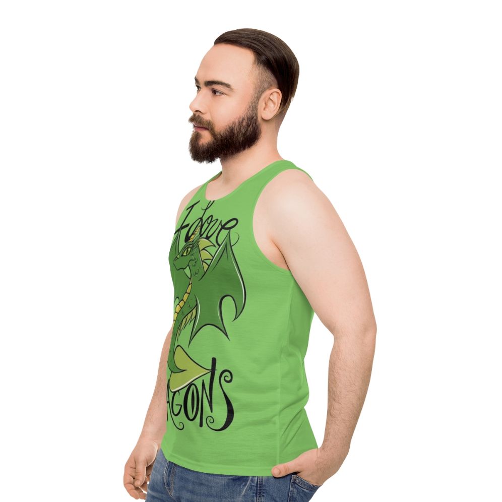 Unisex I Love Dragons Tank Top - men side