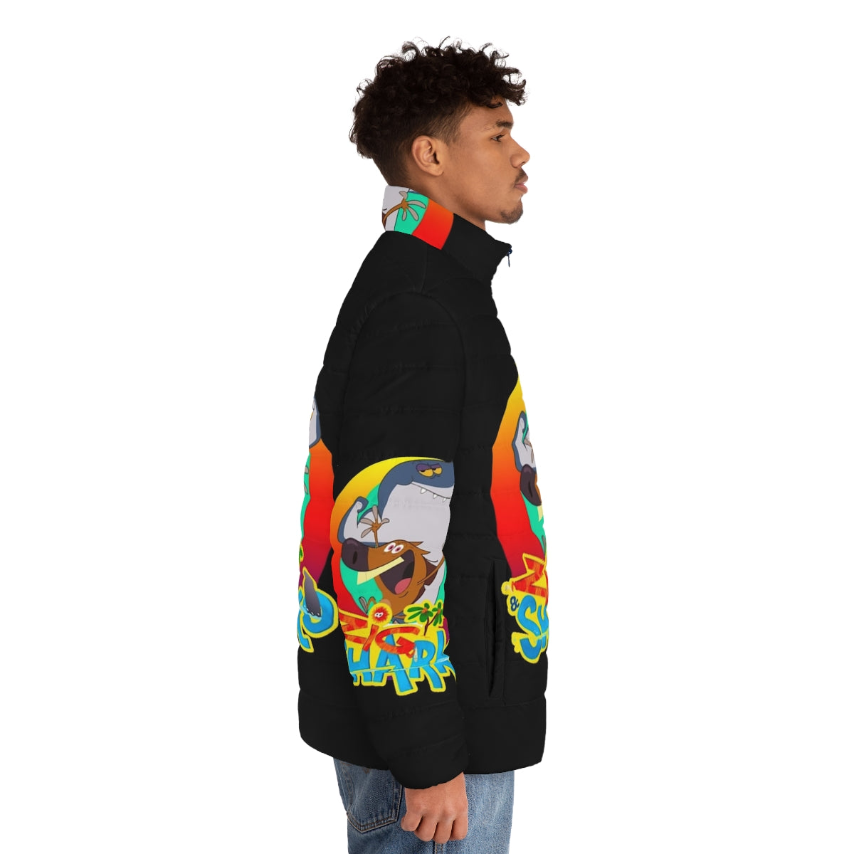 Zig and Sharko Games themed puffer jacket for kids - men side right