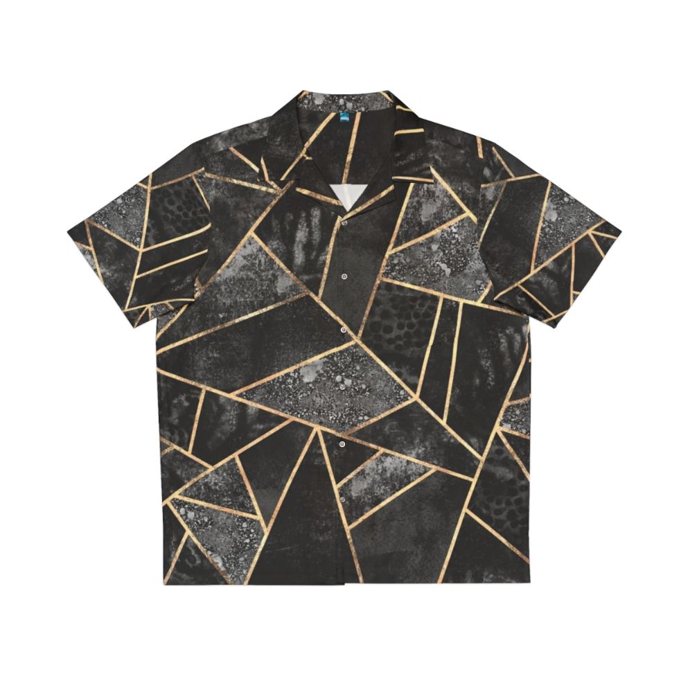 Black Stone 2 Hawaiian Shirt with Geometric Pattern