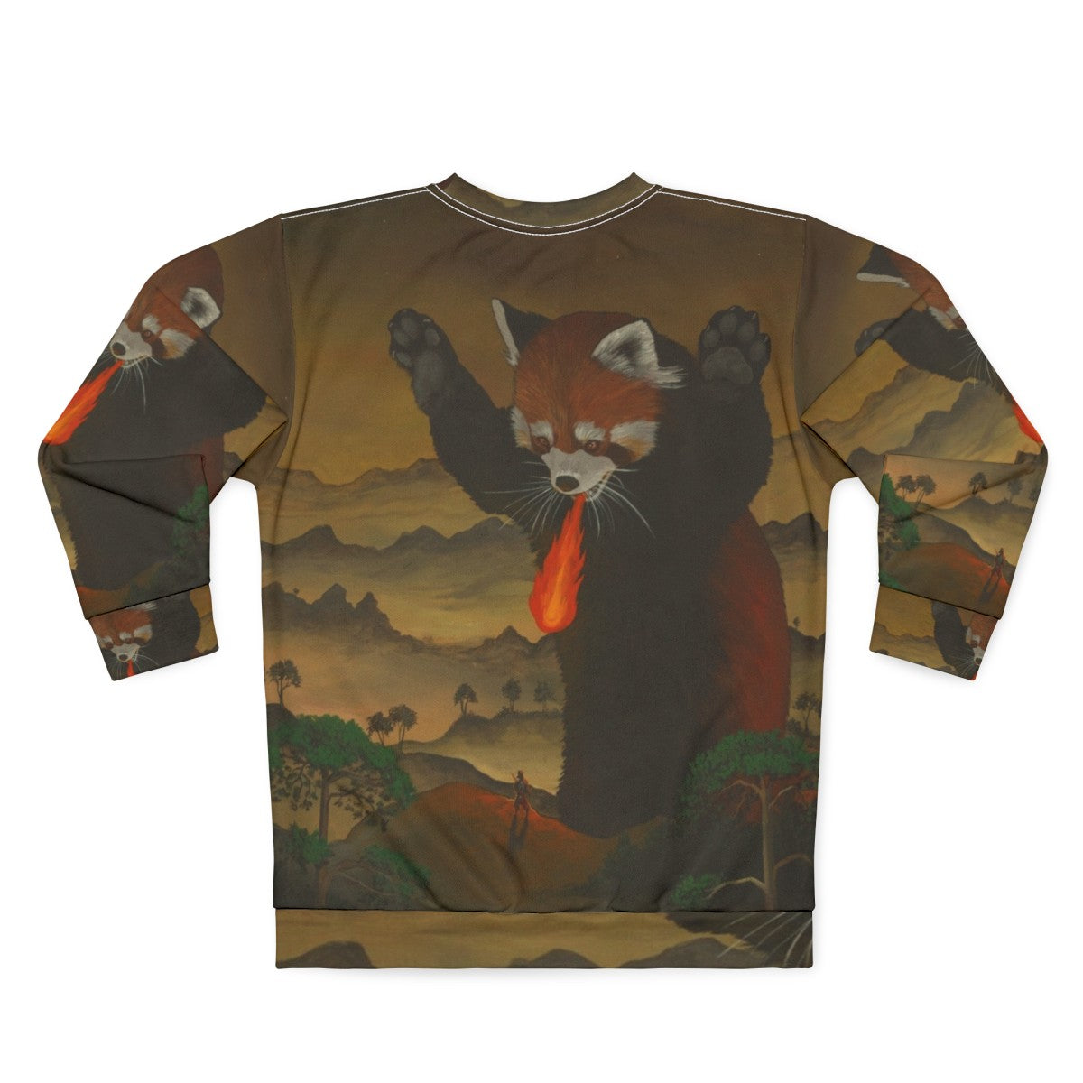 Fiery Giant Red Panda Sweatshirt - Back