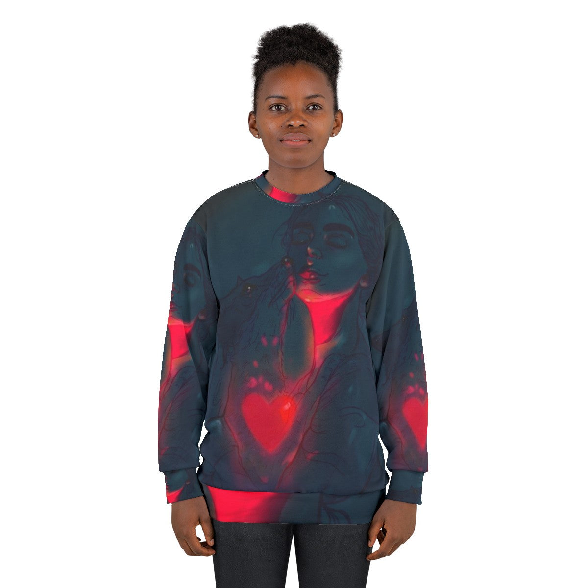 Glowing in the Dark Sweatshirt featuring digital art and colorful designs - women