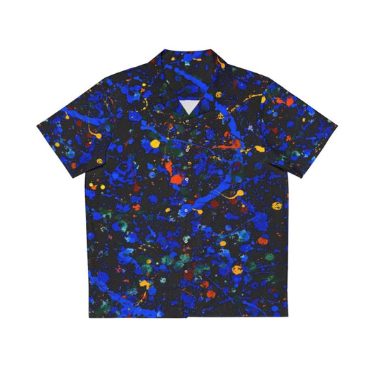 Abstract 909 Hawaiian Shirt with Pollock-inspired Vibrant Design