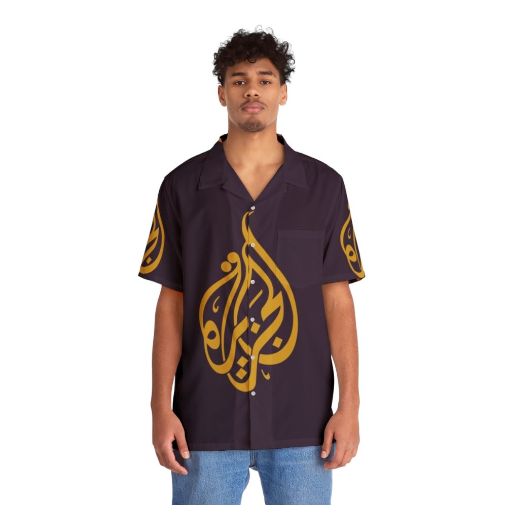 Al Jazeera inspired Hawaiian shirt featuring Arabic TV and middle eastern style - Lifestyle