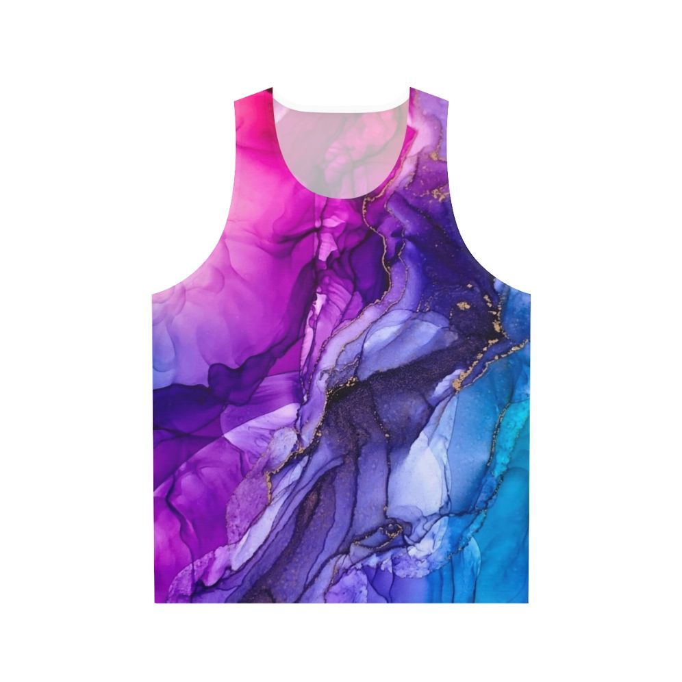 Vibrant rainbow ombre abstract unisex tank top