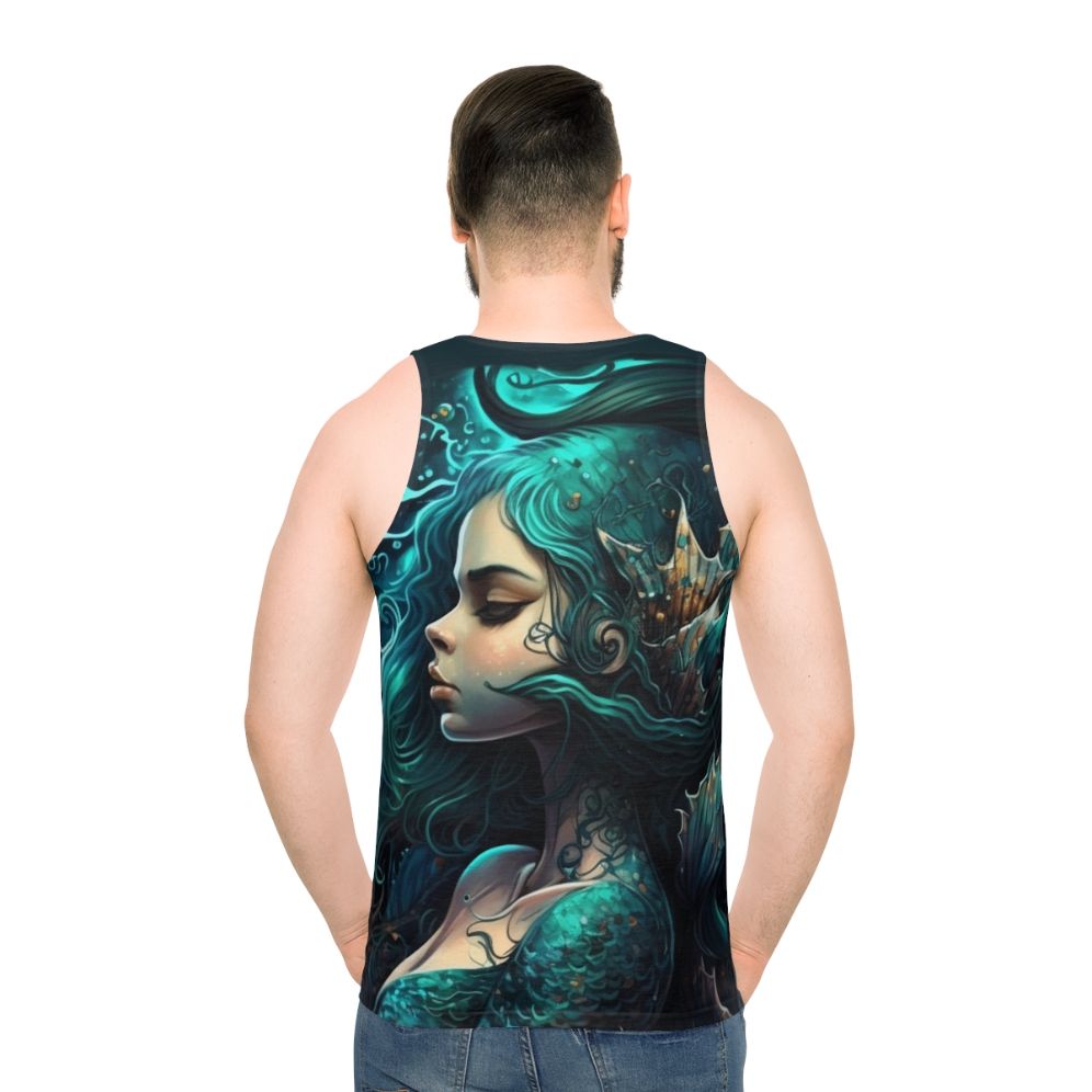 Unisex tank top featuring mythical sea creatures design - men back