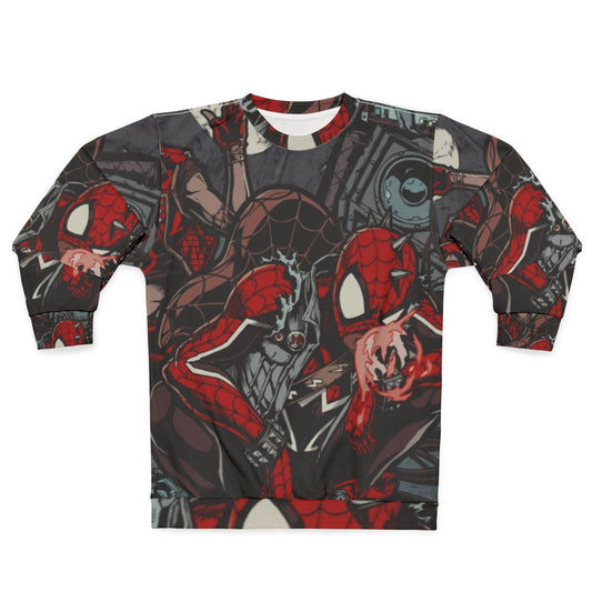 Spider Punk Sweatshirt featuring a cool spider-themed design in a pop art style