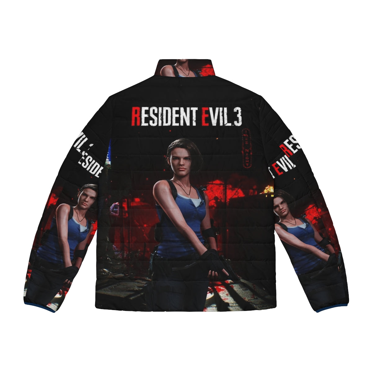 Resident Evil R3Make Jill Puffer Jacket with Nemesis design - Back