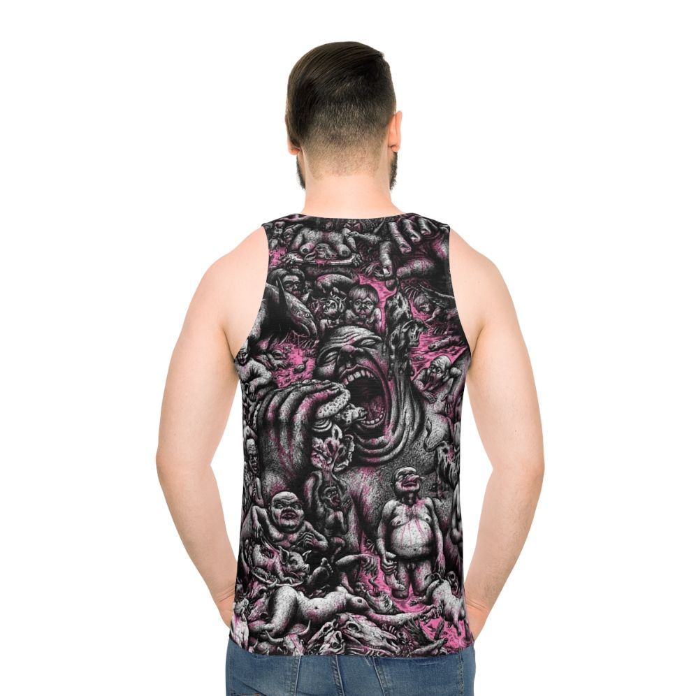 Bloody Horror Skull Unisex Tank Top - men back