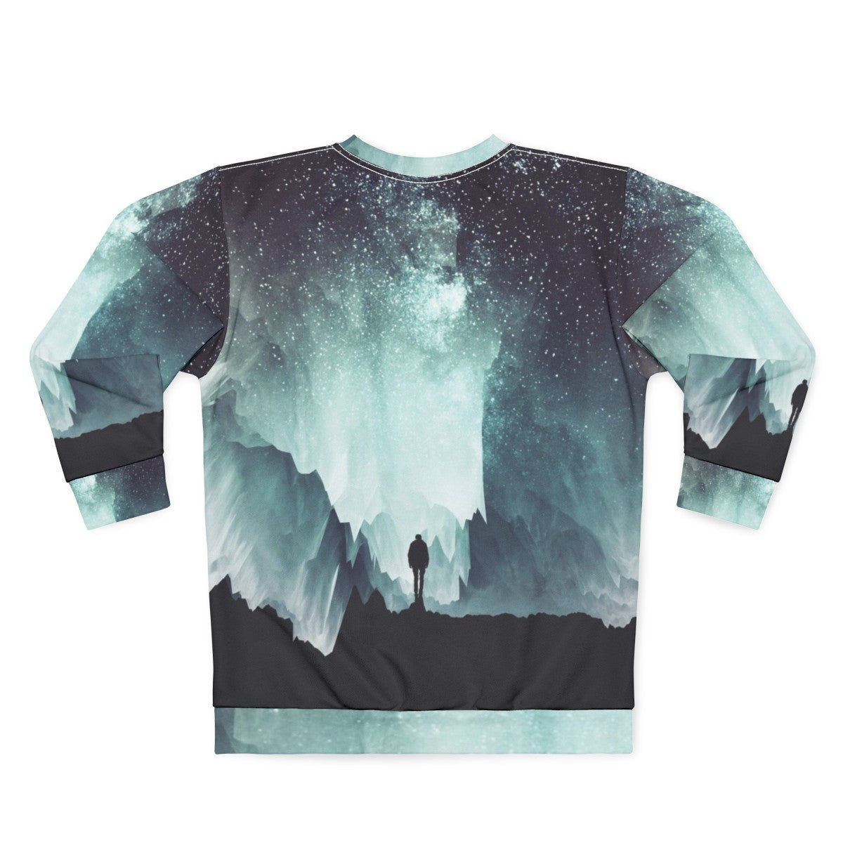 Northern Sweatshirt with Milky Way Galaxy Silhouette - Back