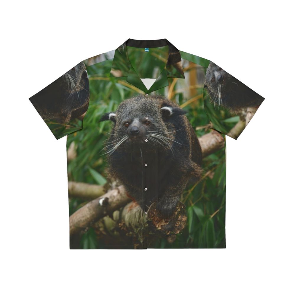 Binturong Hawaiian shirt featuring a rare and exotic bearcat animal