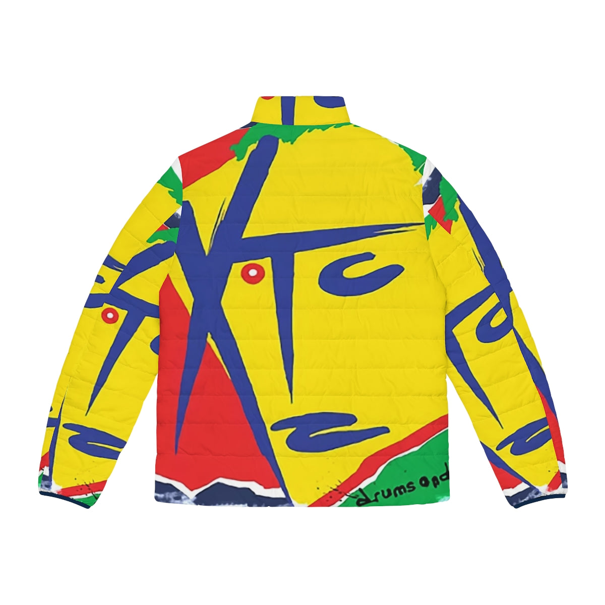 XTC Band Puffer Jacket with Iconic Album Cover Art - Back