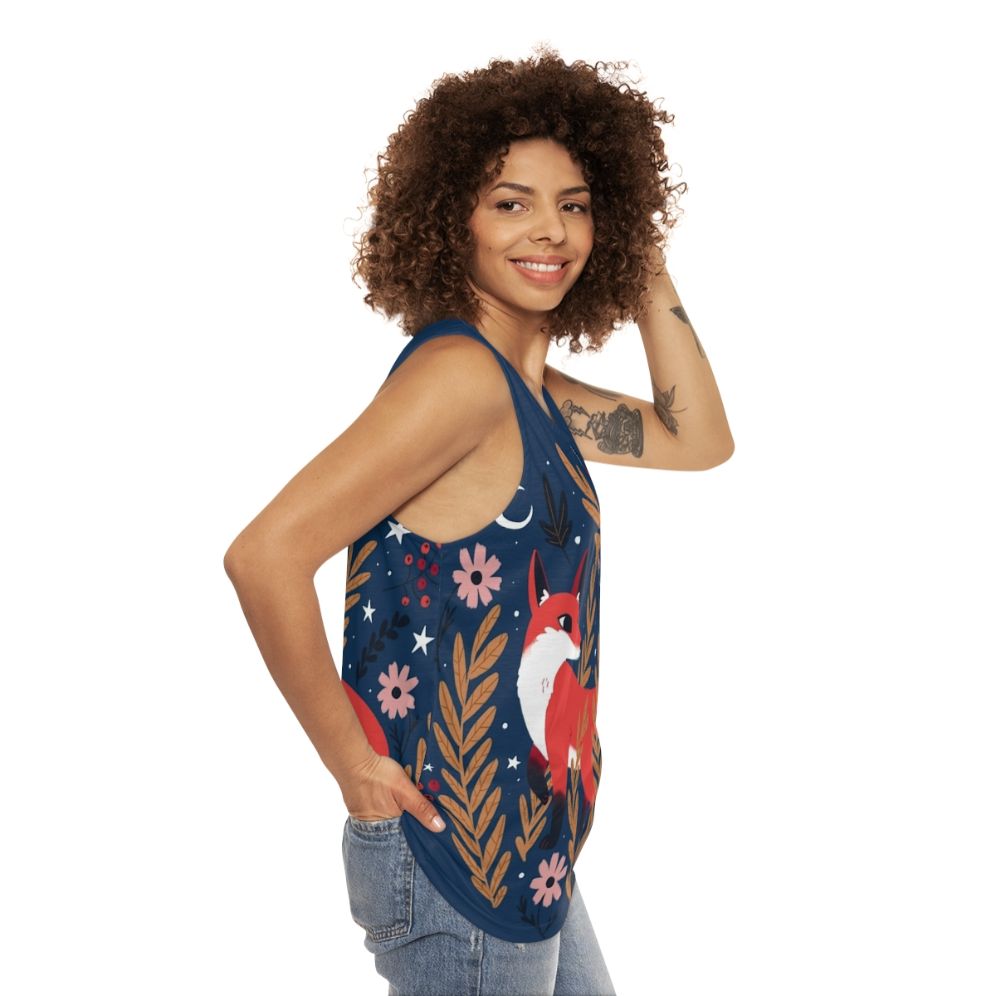 Cozy Winter Woodland Unisex Tank Top - women side