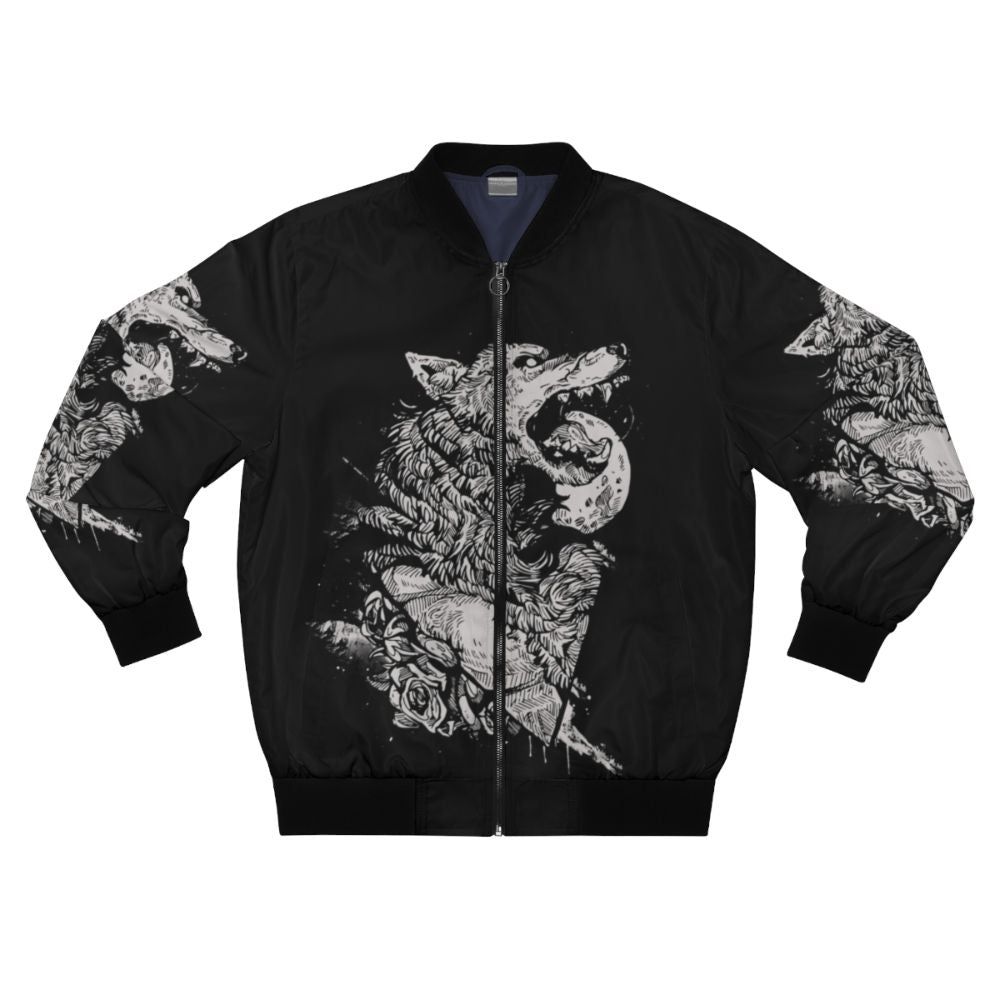 Werewolf bomber jacket with ink and tattoo design