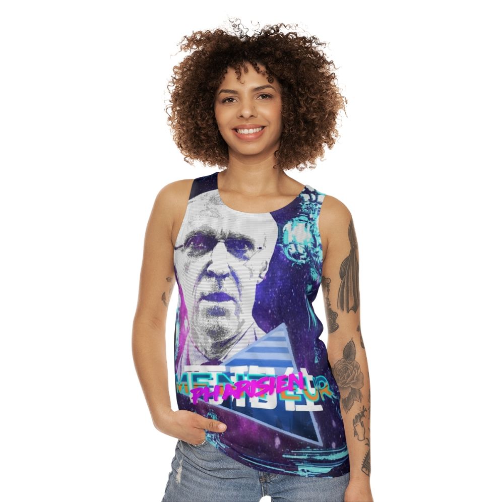 Vaporwave Unisex Tank Top with Henry De Lesquen and Yugissou Design - women