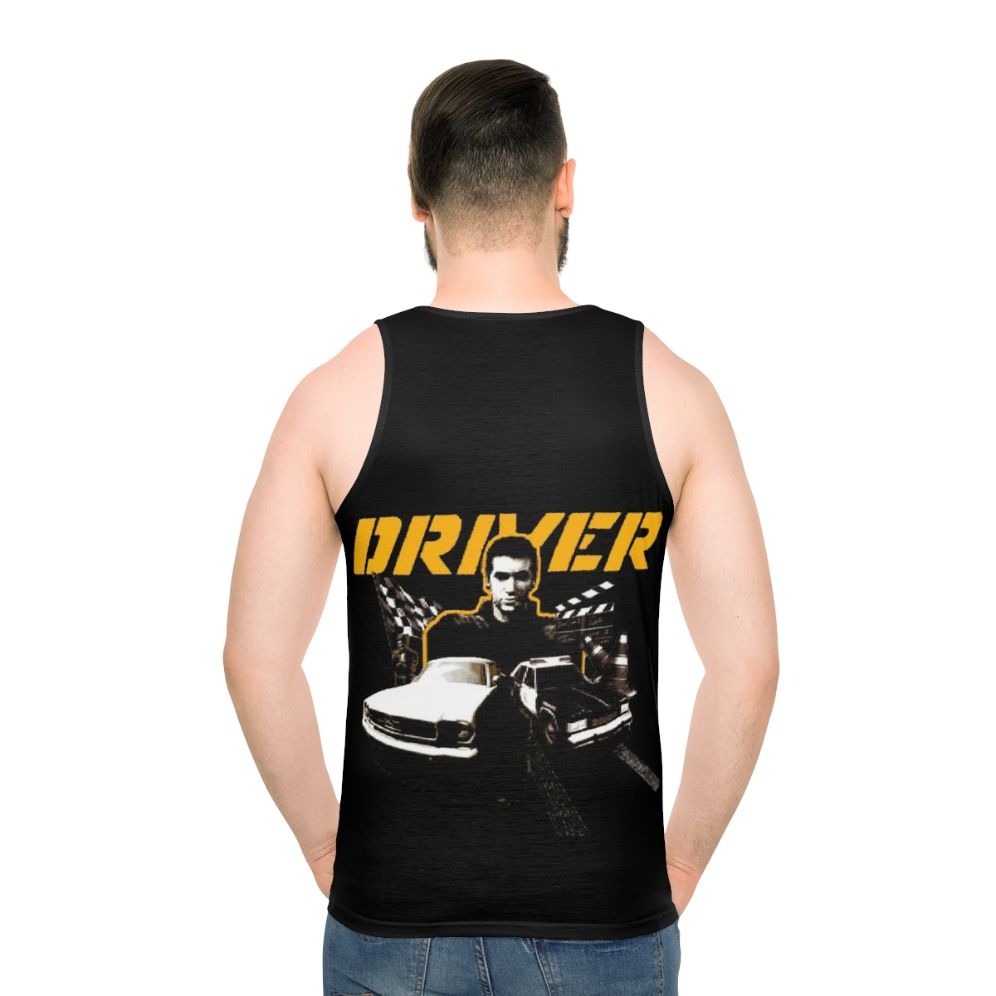 Unisex tank top featuring the 'Driver PSX Menu Enhanced' design - men back