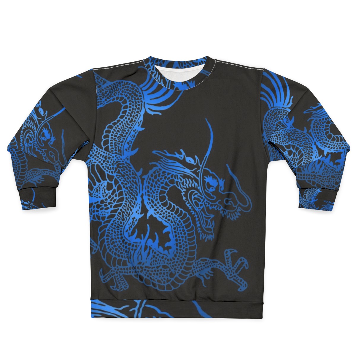 Blue Chinese Dragon Sweatshirt for Dragon Enthusiasts