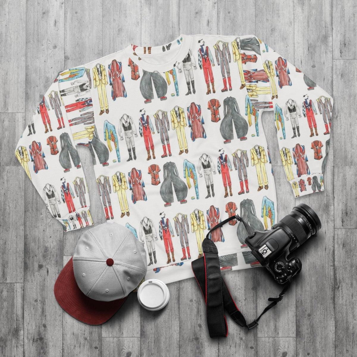 David Bowie Ziggy Stardust Inspired Sweatshirt - flat lay