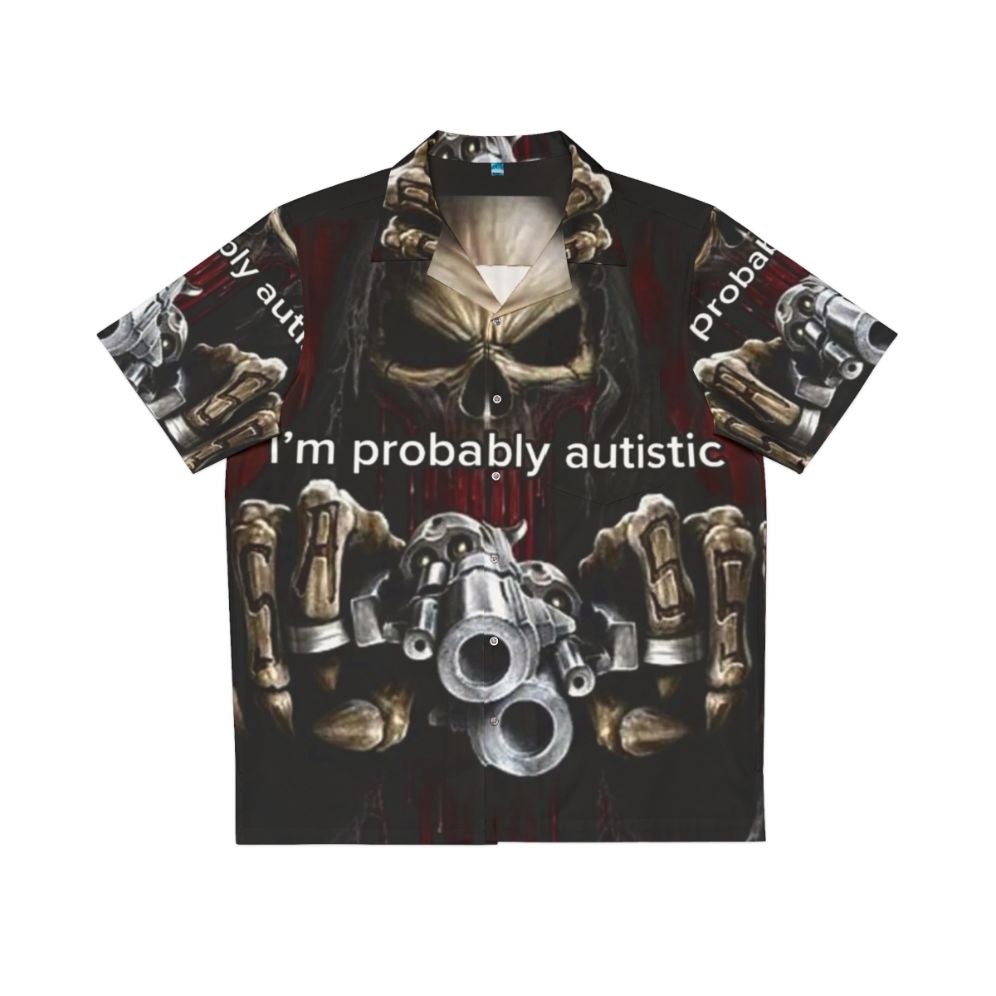 Autistic Hawaiian Shirt with Skeleton Design