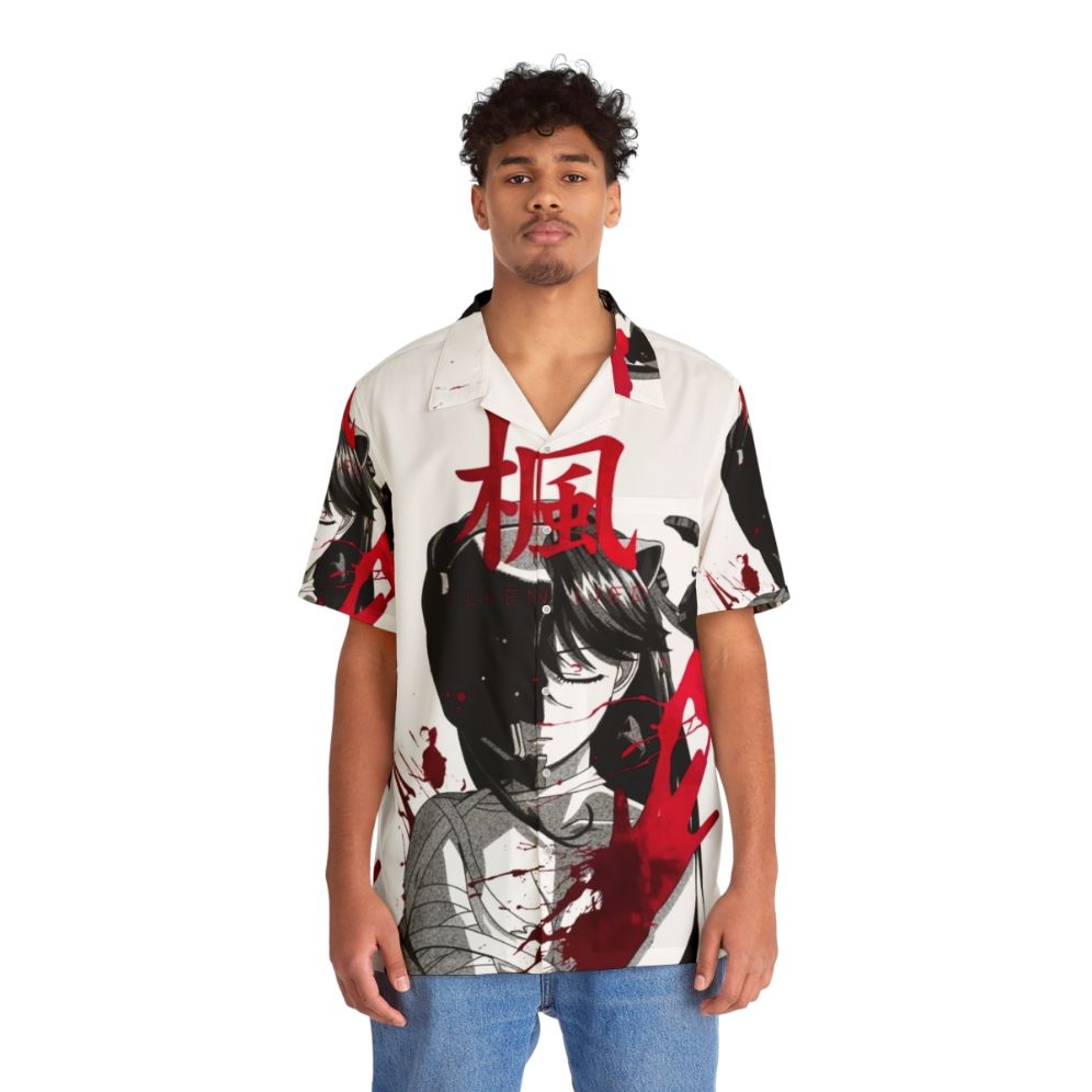 Dark anime-inspired bloody Hawaiian shirt - People Front