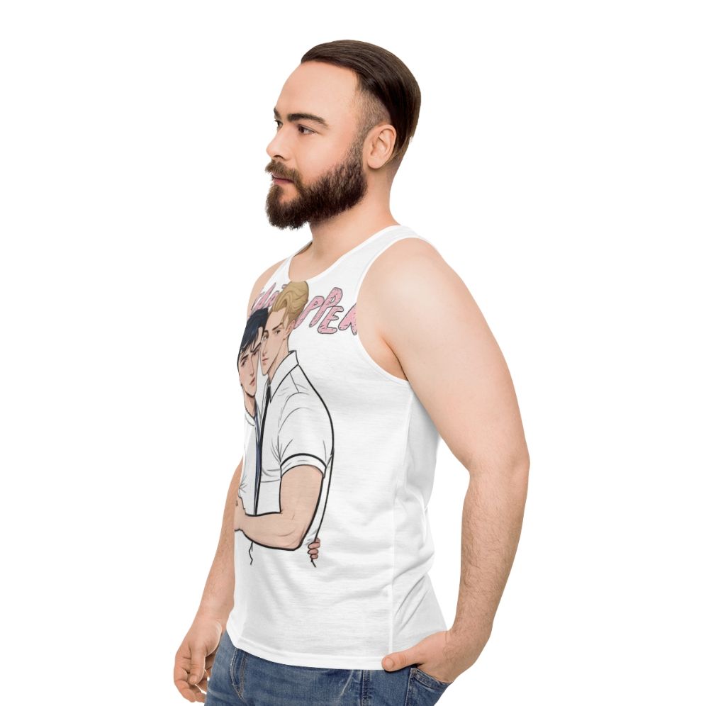 Heartstopper Nick and Charlie Unisex Tank Top - men side