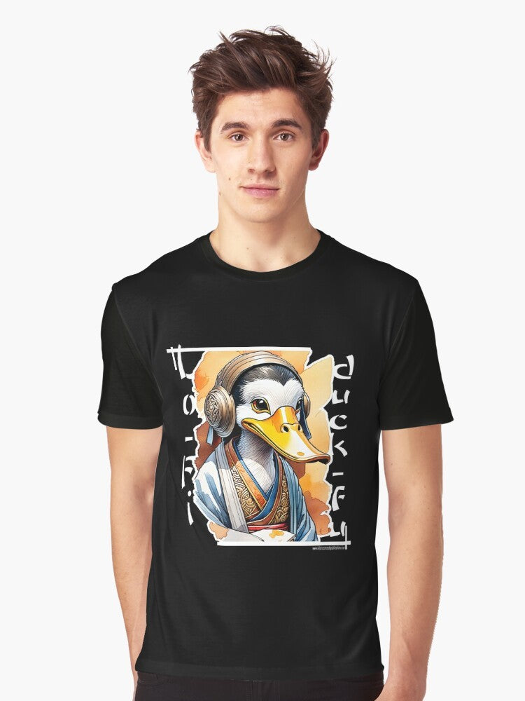 Lo-Fi Duck Graphic T-Shirt with a unique, mixed art and AI-inspired design - Men