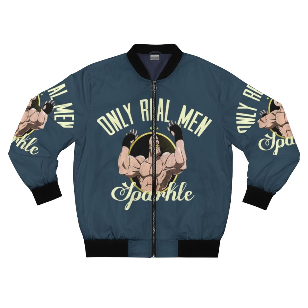 Fullmetal Alchemist inspired bomber jacket with alchemist symbols and sparkle design for men